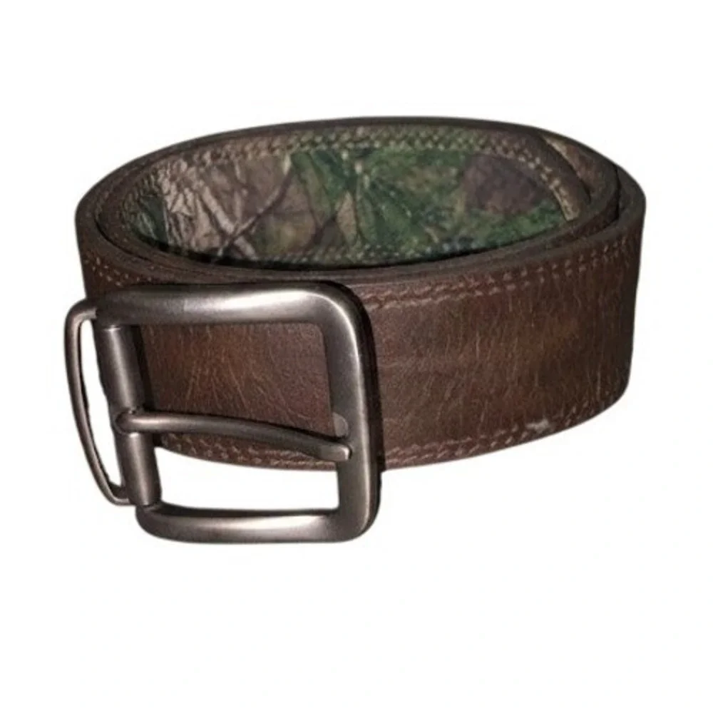 Browning Reversible Belt Mens Size 34 Camo Canvas Leather Outdoor Work Hunting